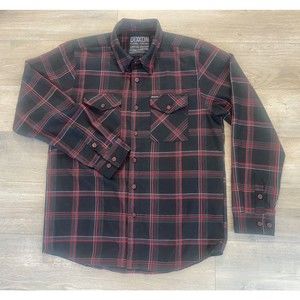 Dixxon Snap-On Tools Mens M Black Red Plaid Button Up Limited Edition Flannel